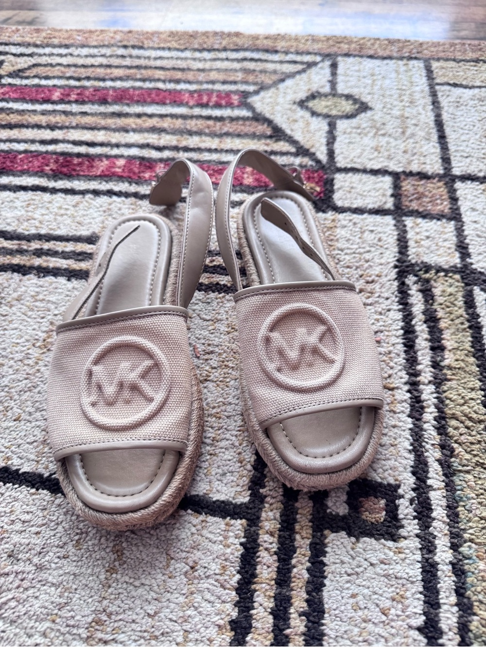 Michael Kors Neutral Woven Platform Pumps (Size 7M)